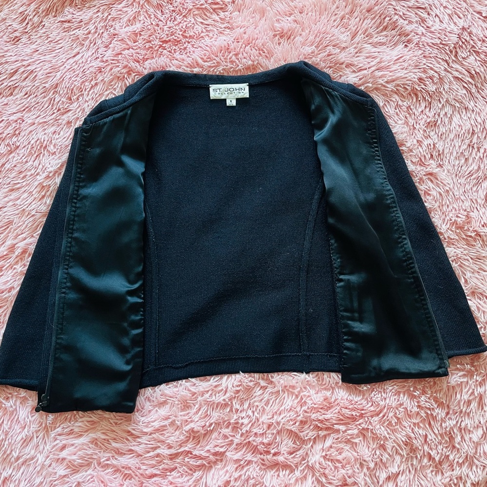 St John Collection Black Zippered Jacket - Picture 3 of 4